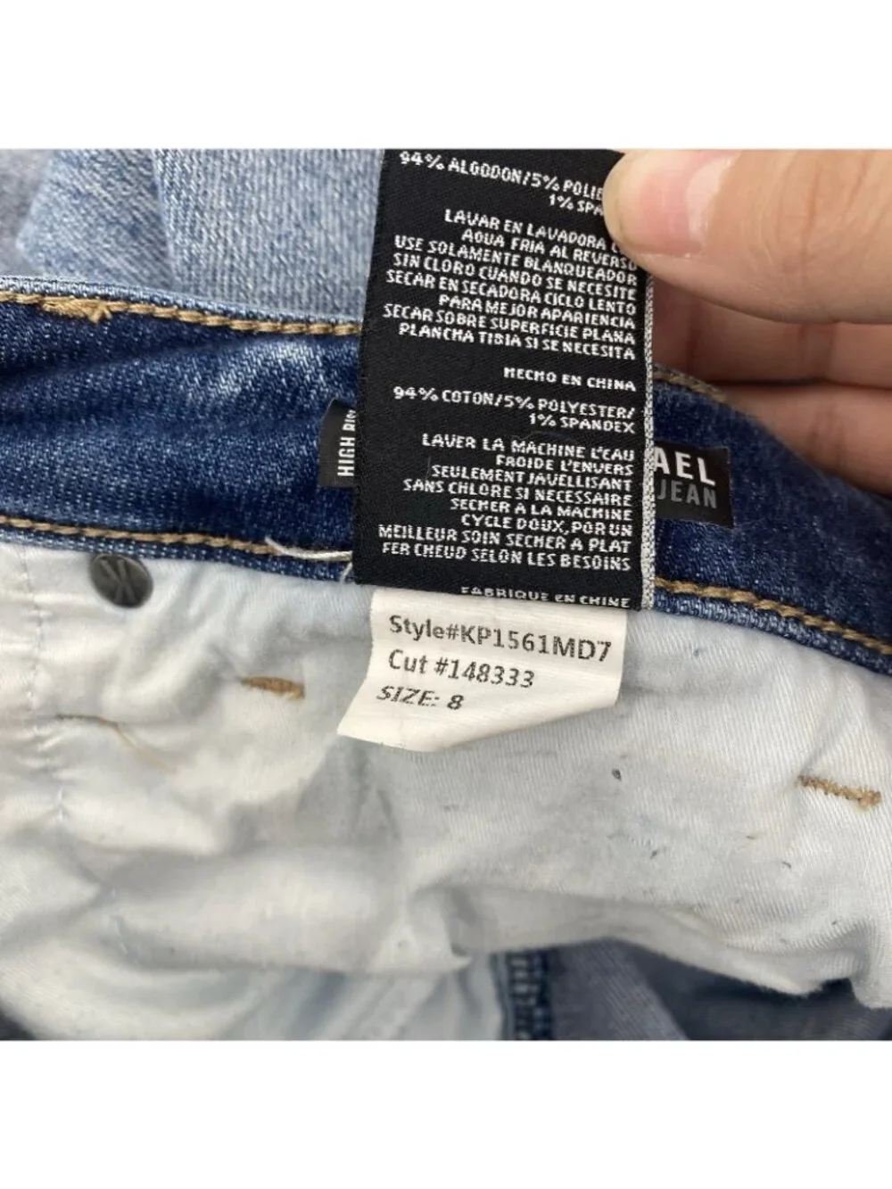 KUT From The Kloth Size 8 Blue Rachel High Rise Mom Jeans Cropped Distressed